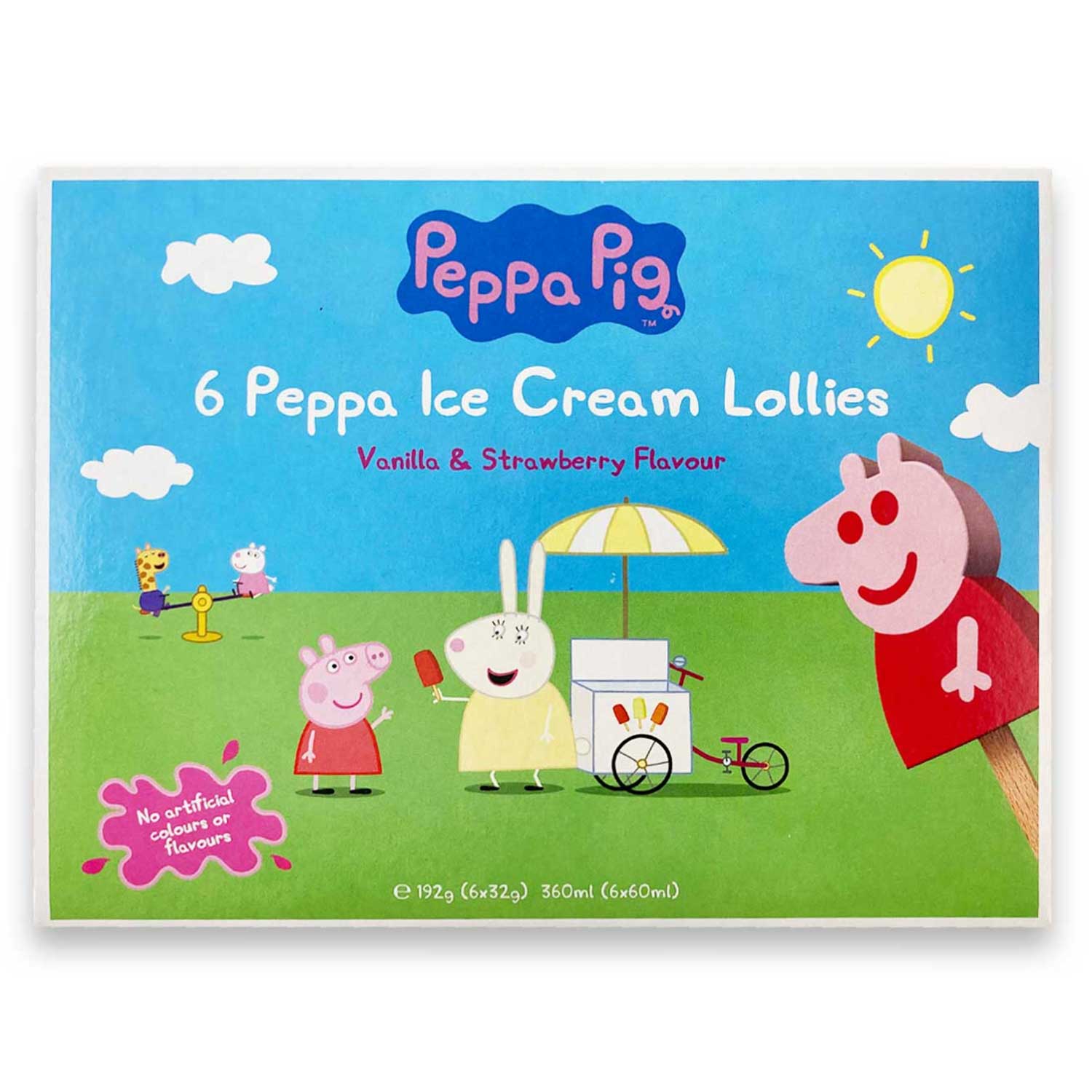 Ice Cream Lollies Vanilla & Strawberry Flavour (192g) 6 X 32g Peppa Pig